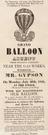 handbill, letterpress: balloon ascent by Richard Gypson