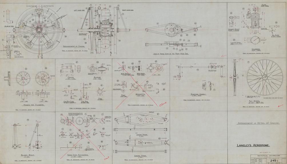 Langley's Aerodrome Arrangement and Detail of Engine