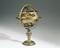 Armillary sphere brass with wood globe on brass stand