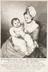 Print, engraving: Mrs. Everitt and her son. The gigantic infant