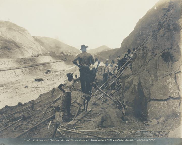 Twelve photographs of the construction of the Panama Canal