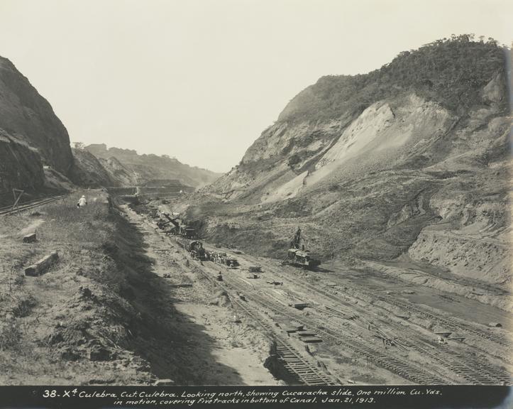 Twelve photographs of the construction of the Panama Canal