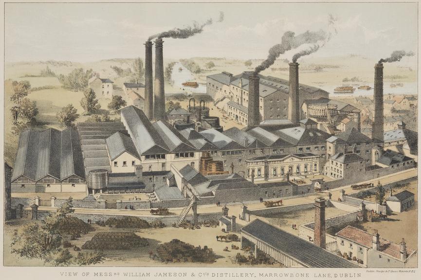 print: chromolithograph: Wm Jameson & Co [distillery buildings]