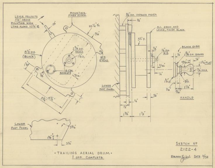 Vickers' Vimy Cockpit - Trailing Aerial Drum