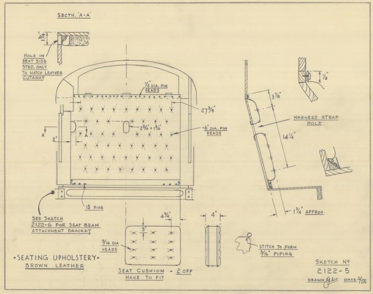 Vickers' Vimy Cockpit - Seating Upholstery