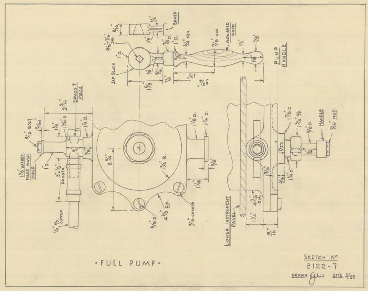 Vickers' Vimy Cockpit - Fuel Pump