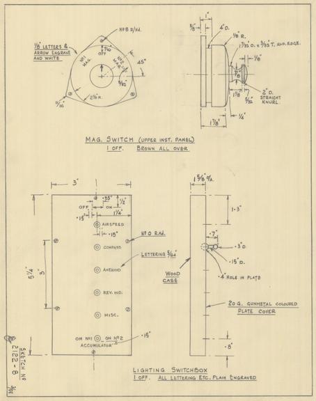 Vickers' Vimy Cockpit - Lighting Switchbox