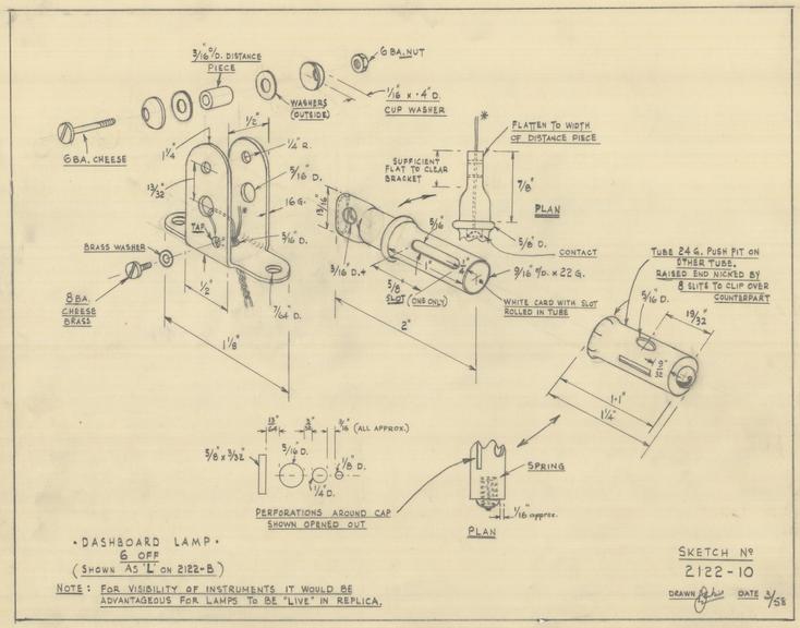 Vickers' Vimy Cockpit - Dashboard Lamp