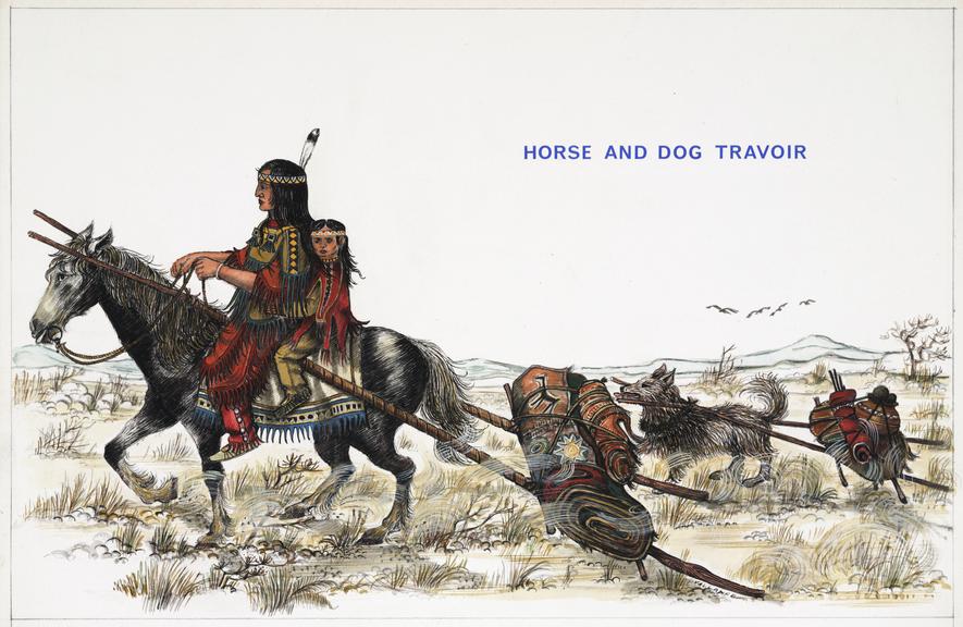 design drawing, 'horse and dog travoir' by R (Bob) Vallance