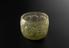 Glass bowl, yellowish green, imposed pattern, Islamic, 1101-1200