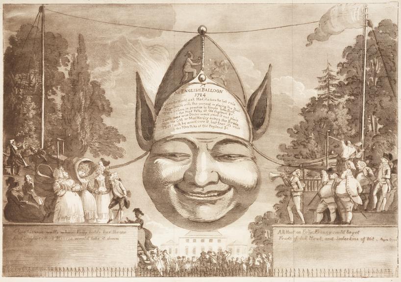 An English Balloon, 1784. Possibly by Paul Sandby