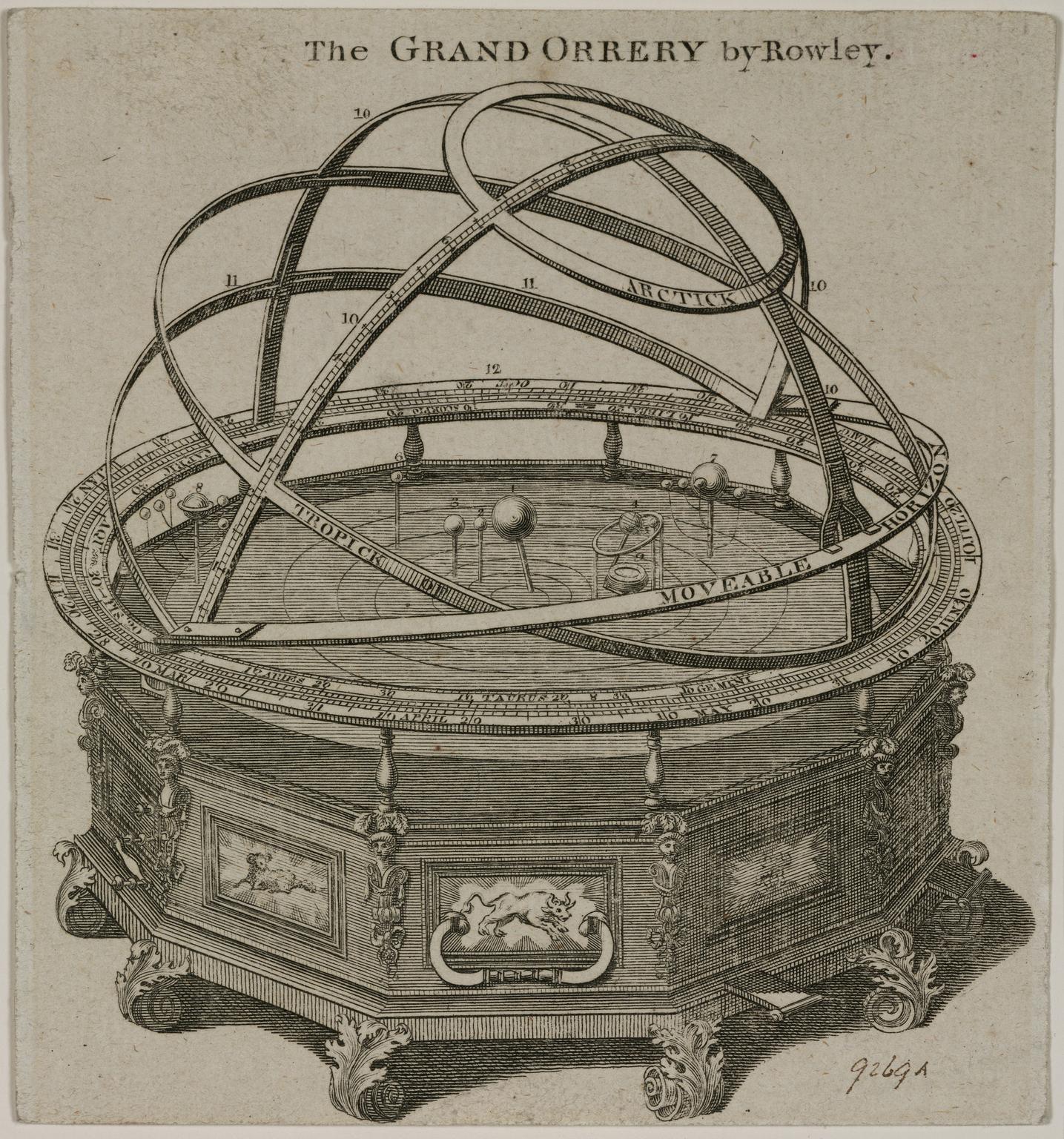 Engraving of "The Grand Orrery by Rowley"