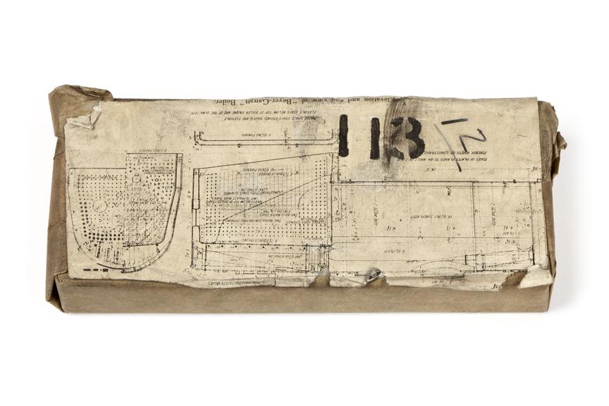 A printing block with a surface image of a diagram