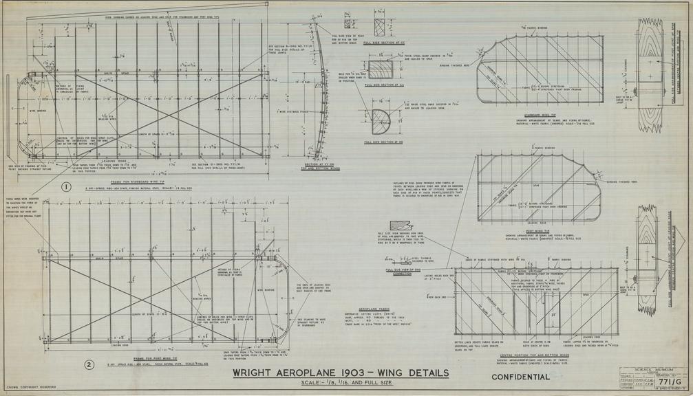 Wright Aeroplane 1903 - Wing Details