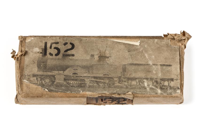 A printing block with surface image of a locomotive