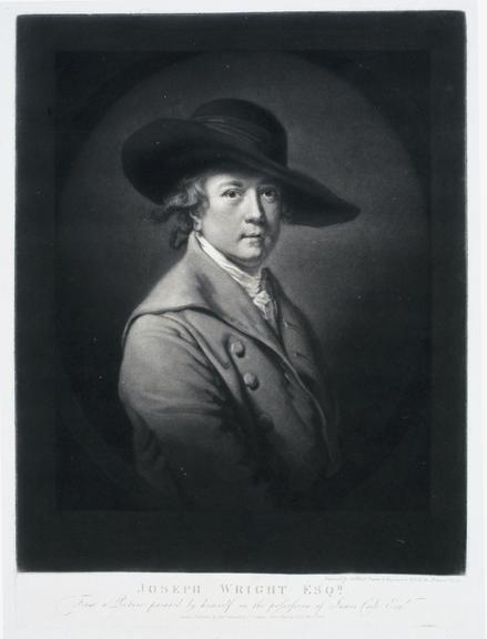 Mezzotint: portrait, Joseph Wright Esqr [of Derby, 1734-97]