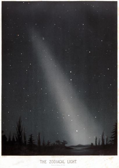 Colour lithograph of the zodiacal light