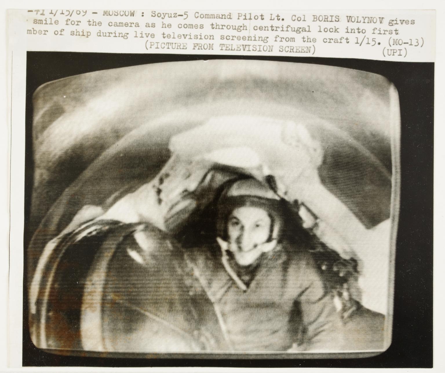 Colonel Boris Soyuz 5 command pilot Lt. Col. Boris Volynov during live television ...