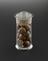 Glass specimen jar containing areca (betel) nuts from India