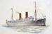 Detail from Longitudinal section water-colour drawing of Cunard