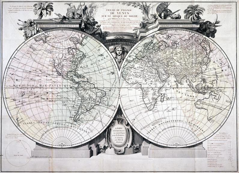 Engraved map: Figure du Passage de Venus sur le disque du