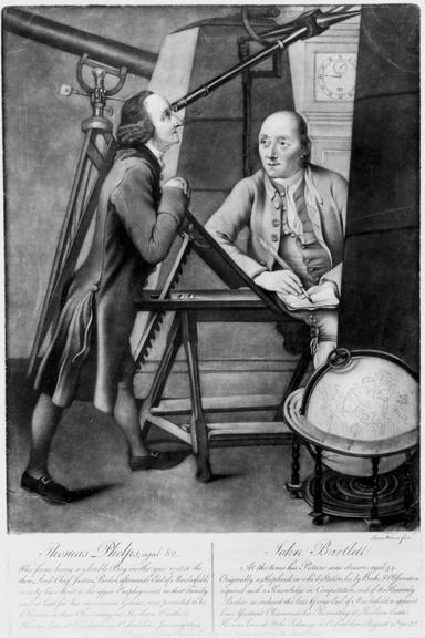 Portrait mezzotint print  from engraving of Phelps Thomas and Bartlett John, 1778