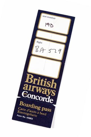 Concorde Boarding Pass