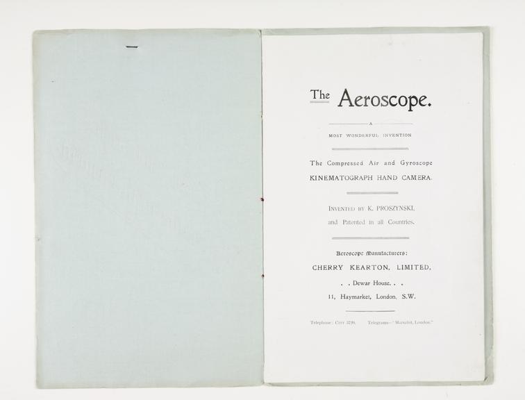 Instruction booklet for  Aeroscope camera