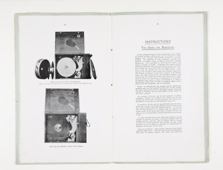 Instruction booklet for  Aeroscope camera