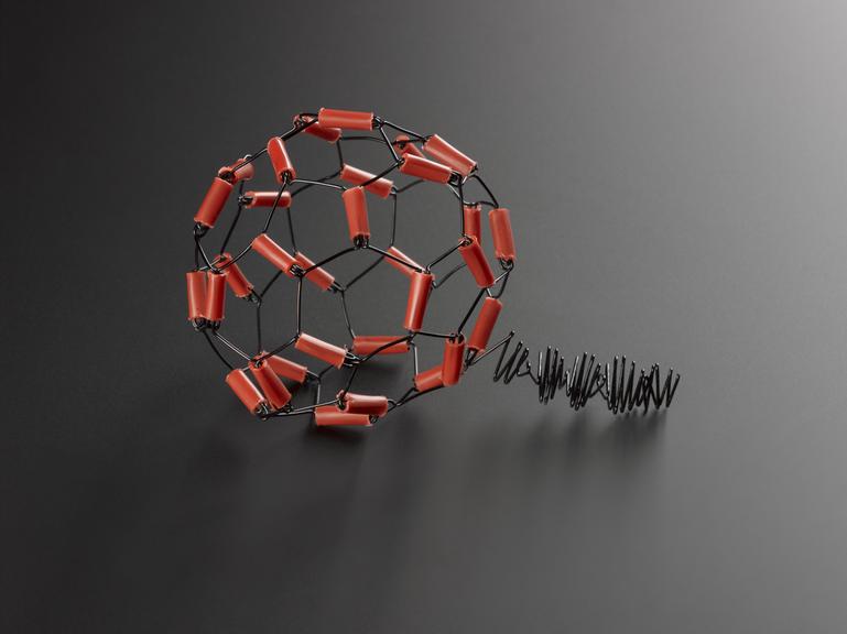 Model, of a Truncated icosahedron using an 'overlap' method