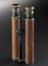 pair of leather-covered non-prismatic binoculars marked Kelso &