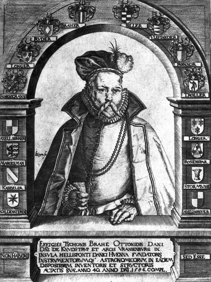 Photograph of an engraving of  the astronomer, Tycho Brahe