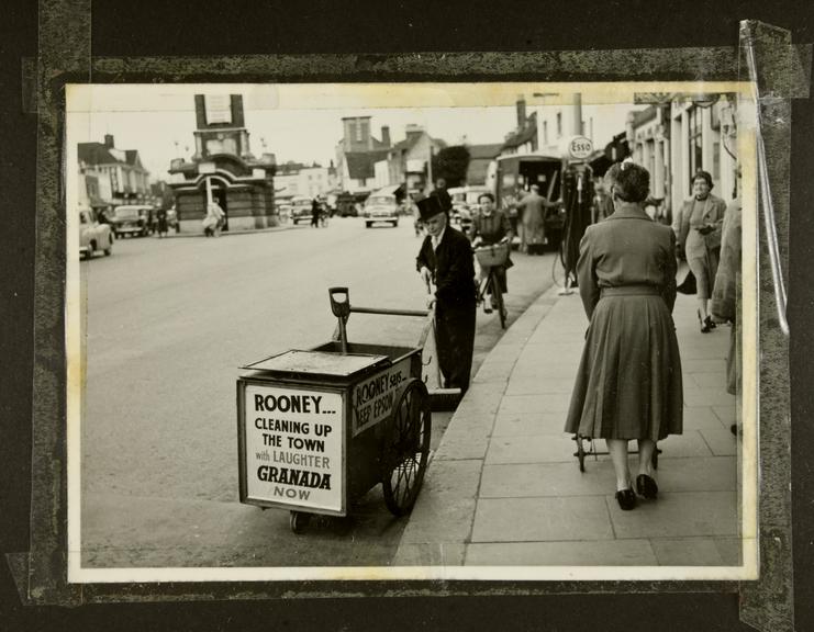 Photograph of a street (possilby Grantham)