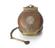 Circular copper snuff box with hinged lid and catch