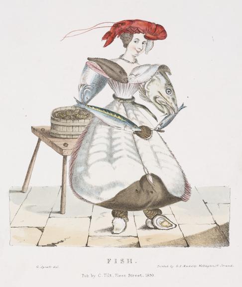 4 prints, 'personifications' showing people constructed of artefacts embodying their character.
