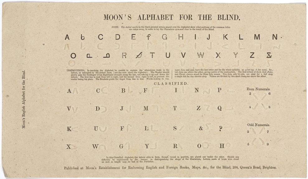 A simplified system of reading for the blind (printed ephemera)