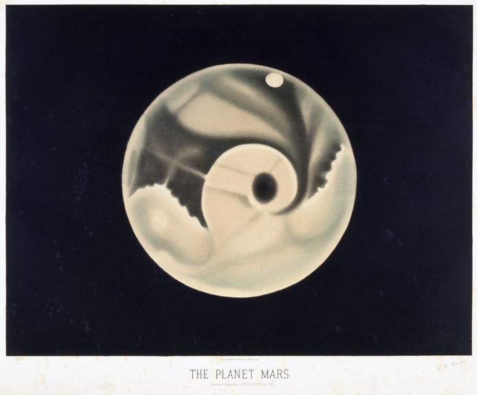 Lithograph in colour: The planet Mars; observed 3 September