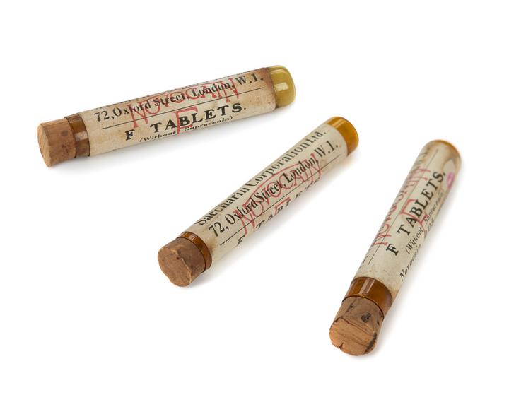 Three tubes of 'Ftablets' (Novocaine) for dental local anaesthetic