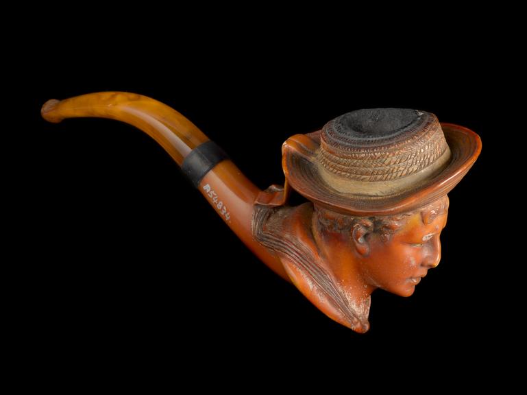 Meerschaum tobacco pipe in the form of a sailor's head