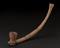 Wood pipe, long carved curvilinear stem