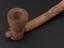 Wood pipe, long carved curvilinear stem