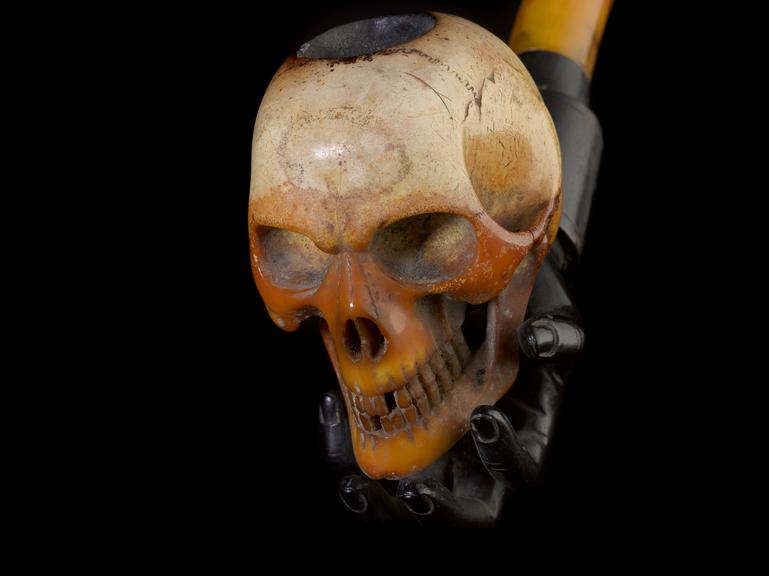 Meerschaum Tobacco Pipe with Bowl in form of Human Skull