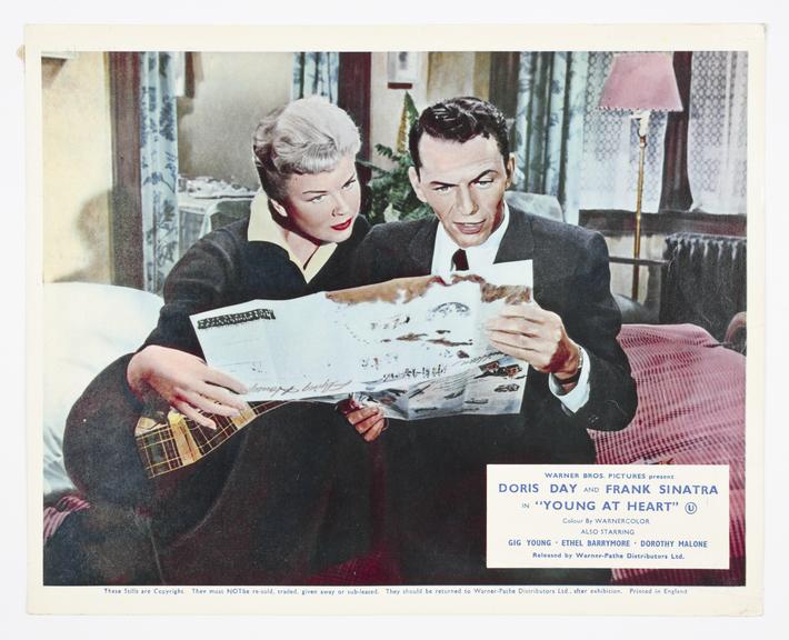 Coloured lobby card for 'Young at Heart', 1954.