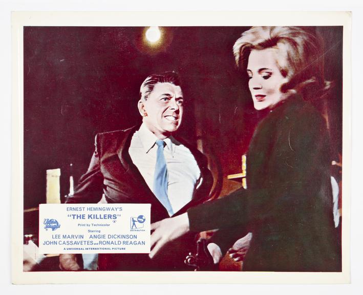 Coloured lobby card for 'The Killers', 1964.