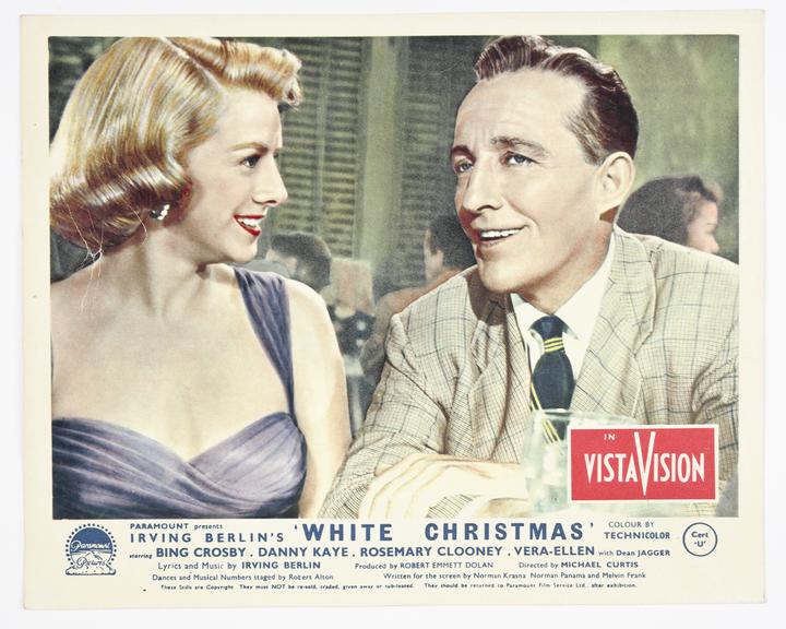 Coloured lobby card for 'White Christmas', 1954.