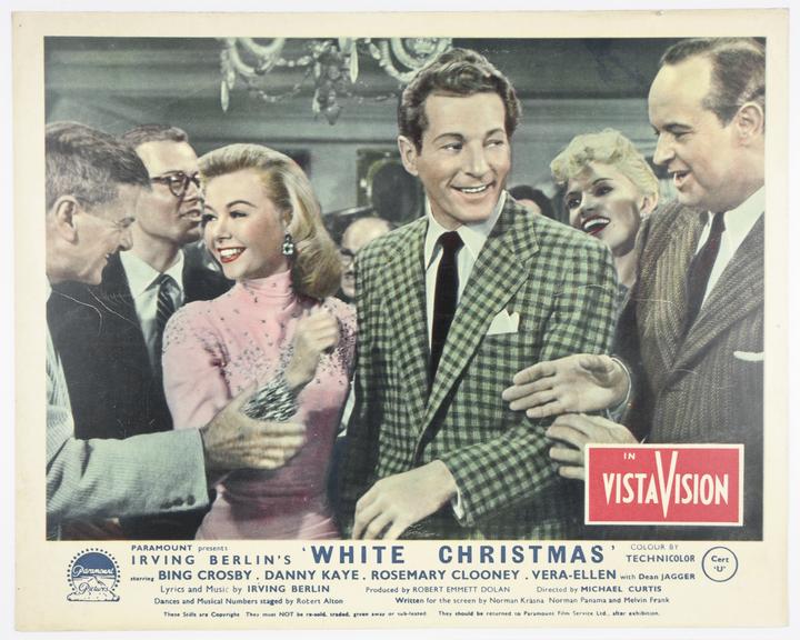 Coloured lobby card for 'White Christmas', 1954.