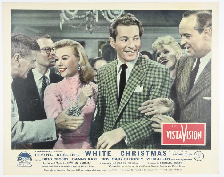 Coloured lobby card for 'White Christmas', 1954.