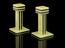 Pair of green marbled plastic candlesticks