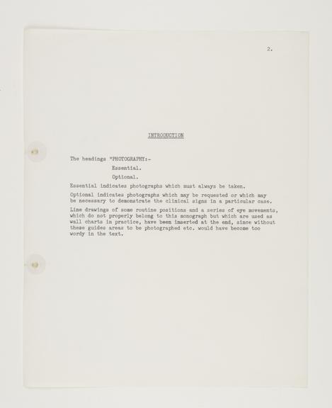 Type-written introduction page to manuscript monograph on the