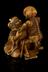 Netsuke in form of skeleton strangling man